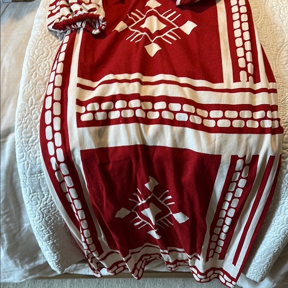 Caroline Constas linen Red and White Patterned Dress - Picture 5 of 5